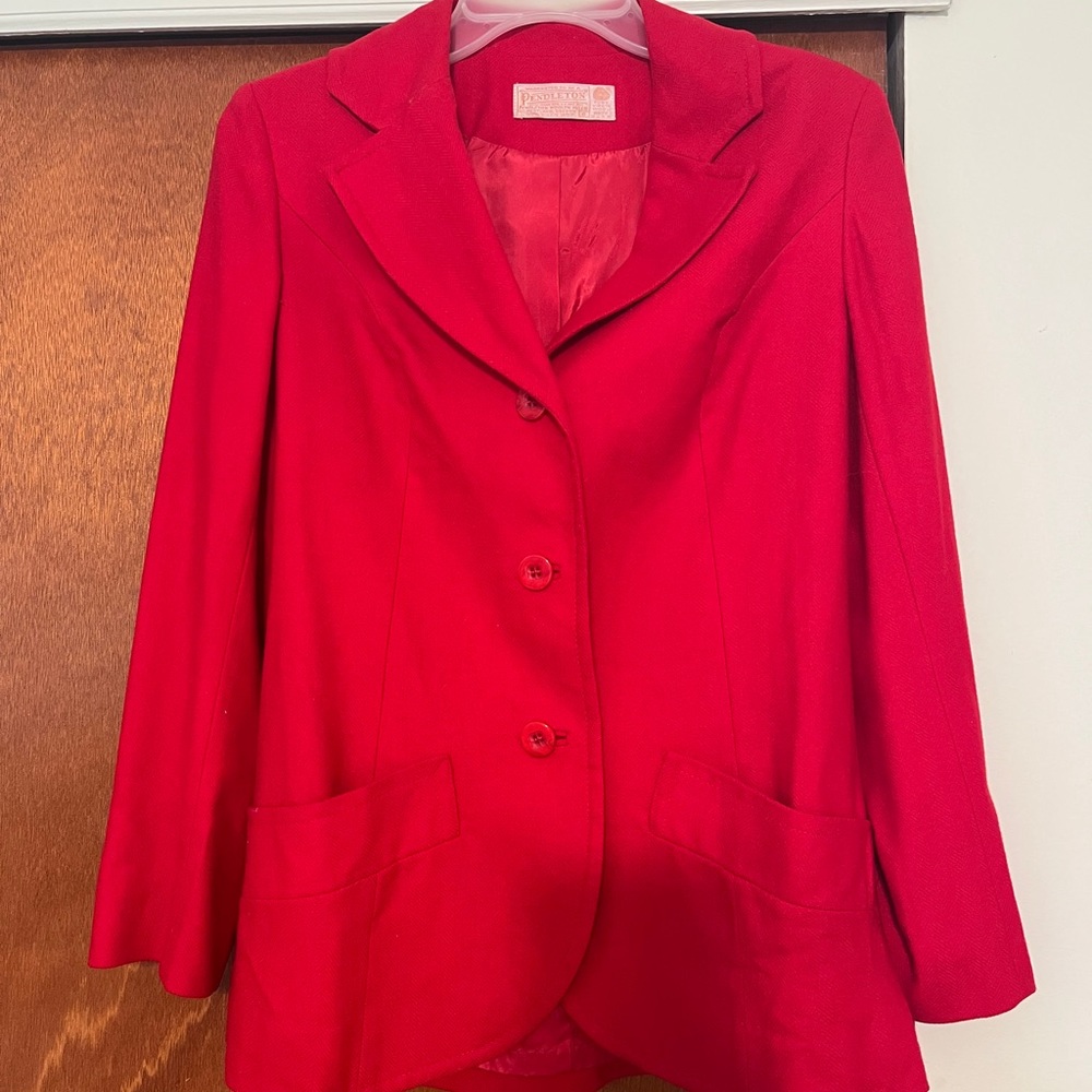 Size 6 pendleton red blazer wool